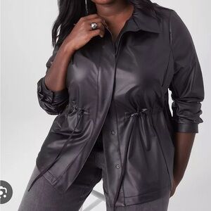 NWT Lane Bryant Size 18 faux leather shirt jacket